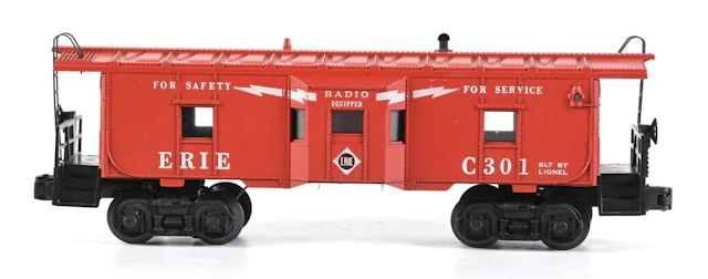 POST-WAR LIONEL O-GA. NO. 6517 ERIE BAY WINDOW CABOOSE C301