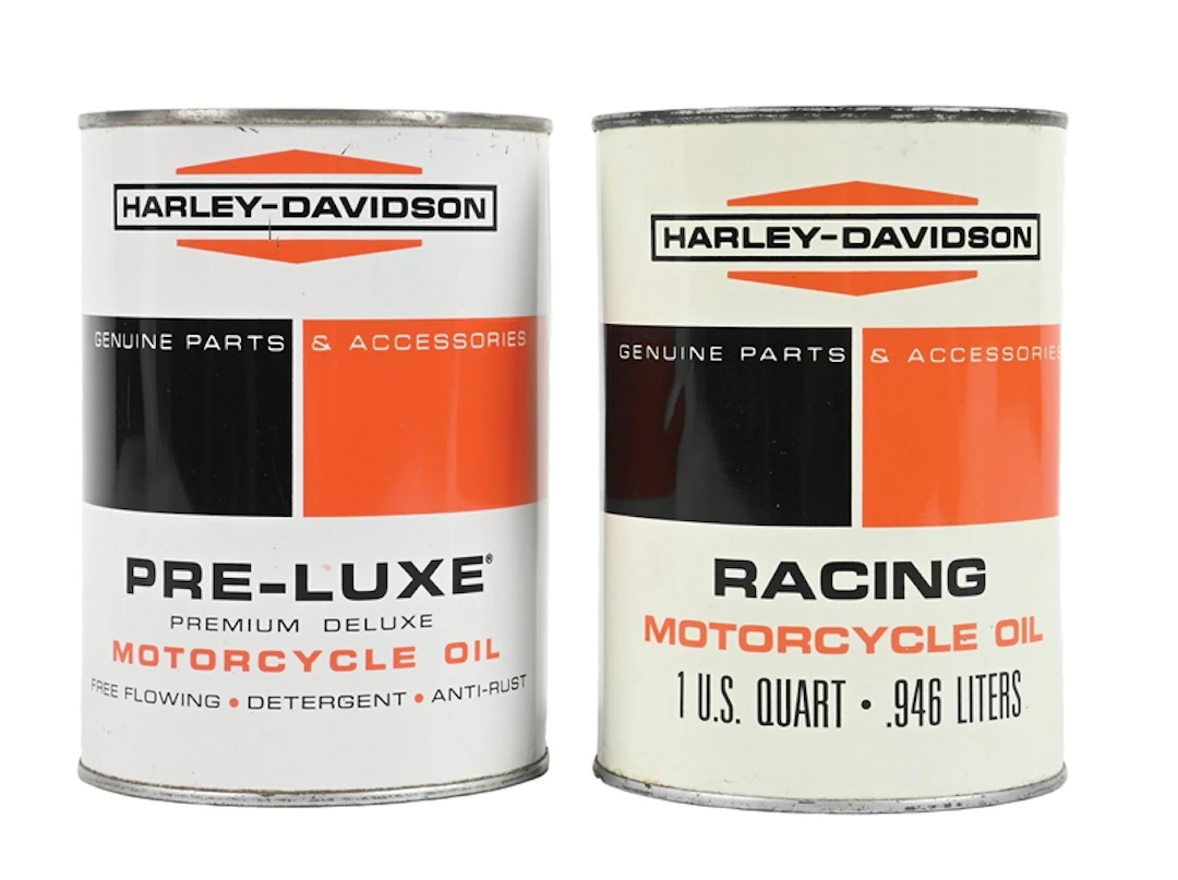 COLLECTION OF 2: HARLEY DAVIDSON RACING AND PRE-LUXE MOTORCYCLE OIL