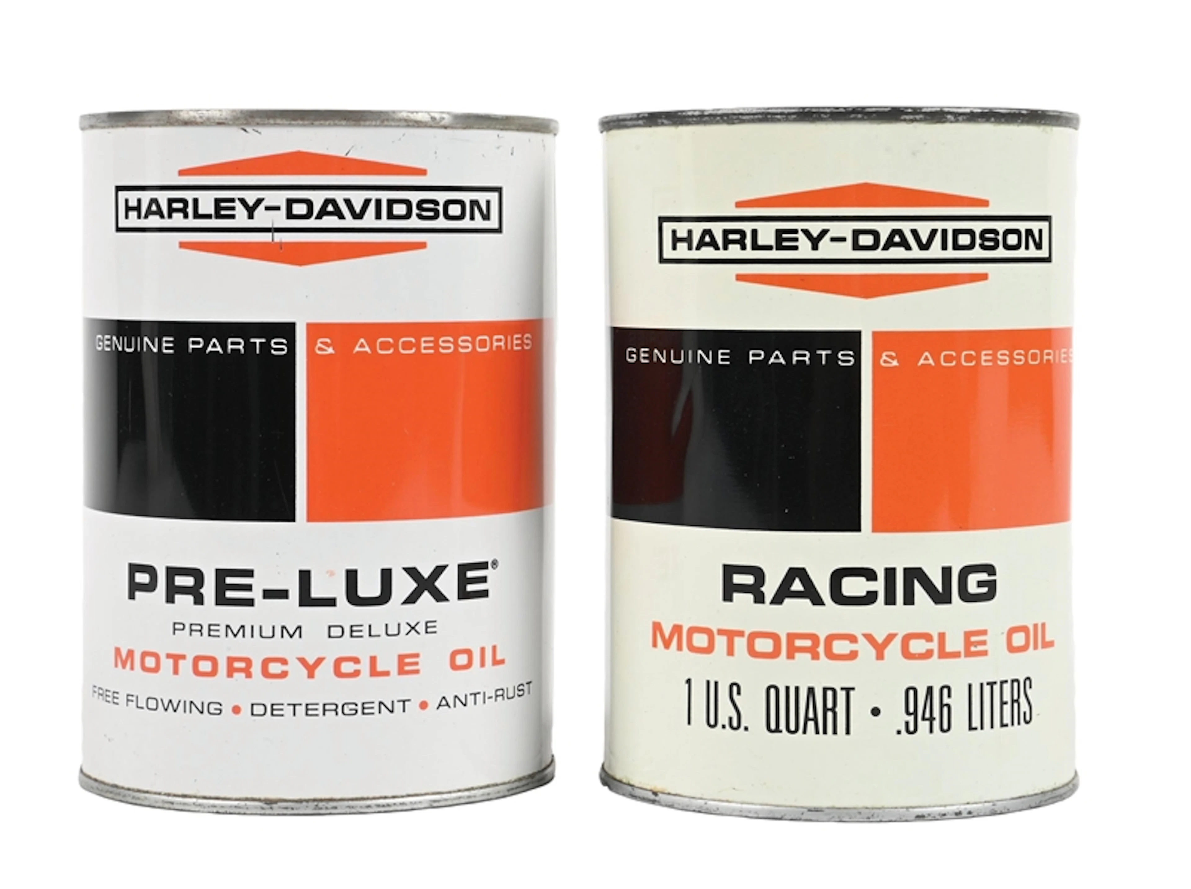 COLLECTION OF 2: HARLEY DAVIDSON RACING AND PRE-LUXE MOTORCYCLE OIL