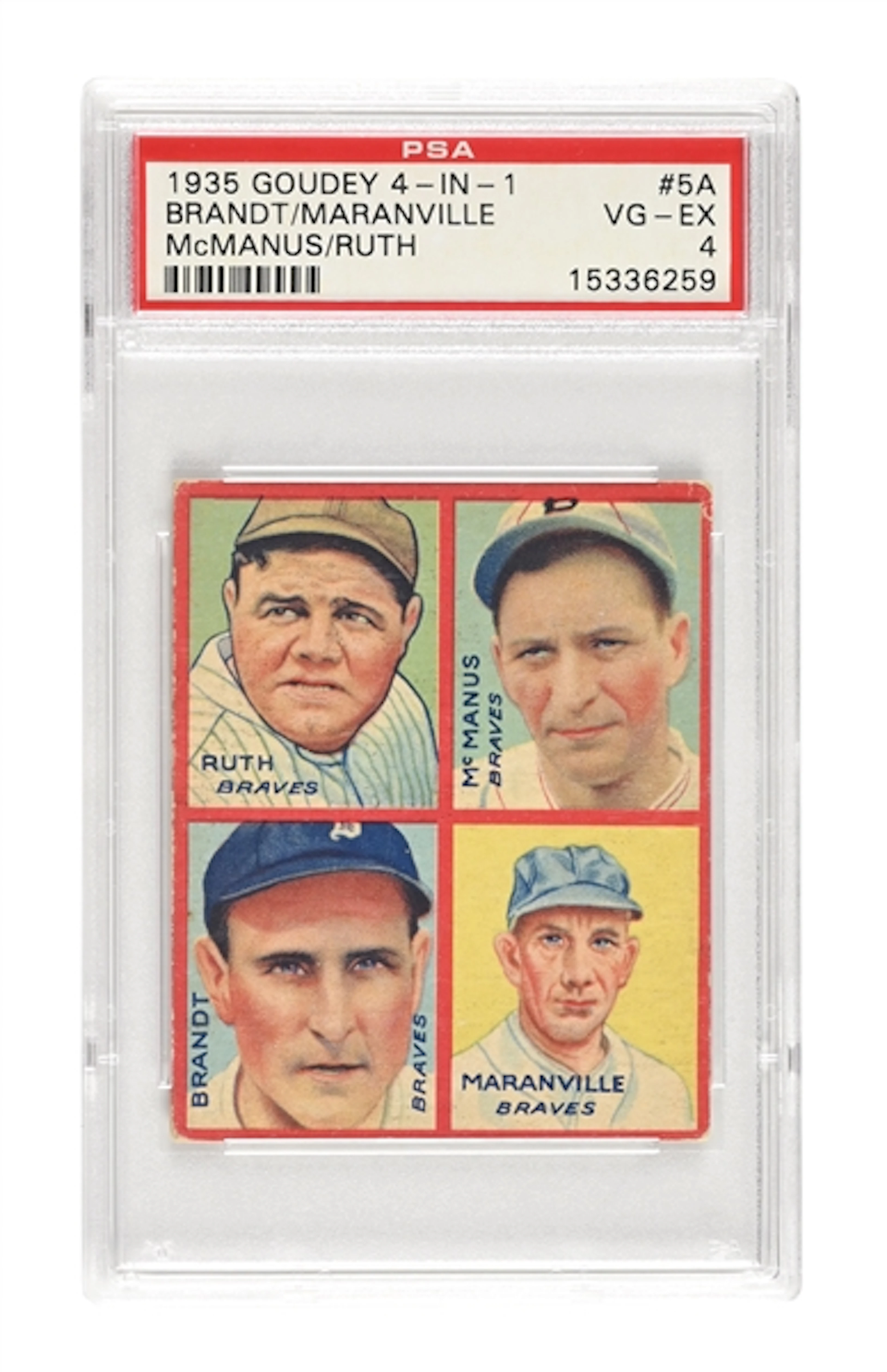 1935 GOUDEY 4_IN_1 RUTH PSA #5A VG-EX 4