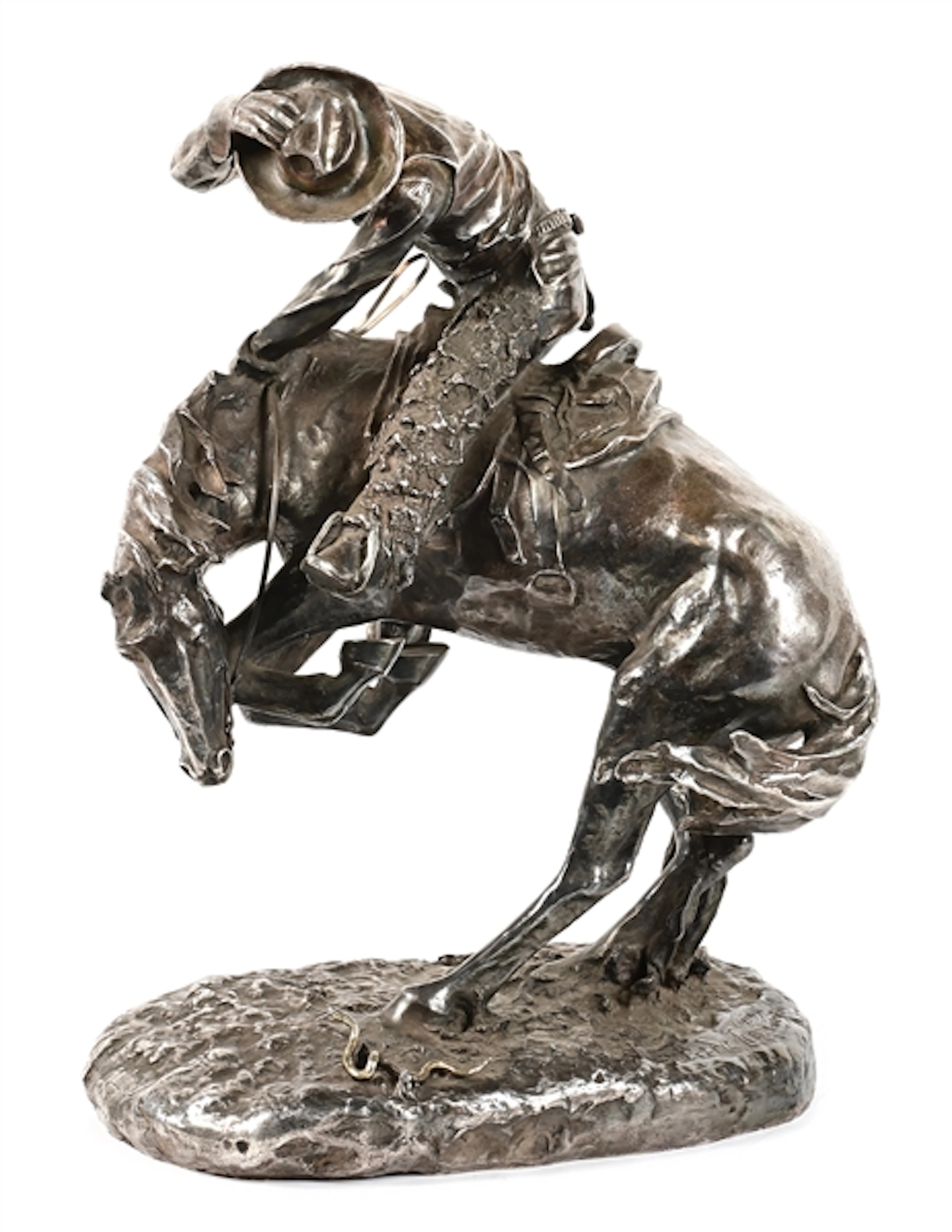 FREDERIC REMINGTON'S "THE RATTLESNAKE" CAST IN 1000 OZ OF SILVER