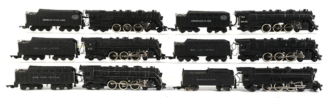 LOT OF 6: AMERICAN FLYER S-GA. STEAM LOCOMOTIVES & TENDERS