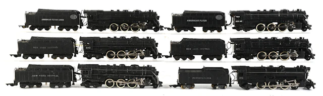 LOT OF 6: AMERICAN FLYER S-GA. STEAM LOCOMOTIVES & TENDERS