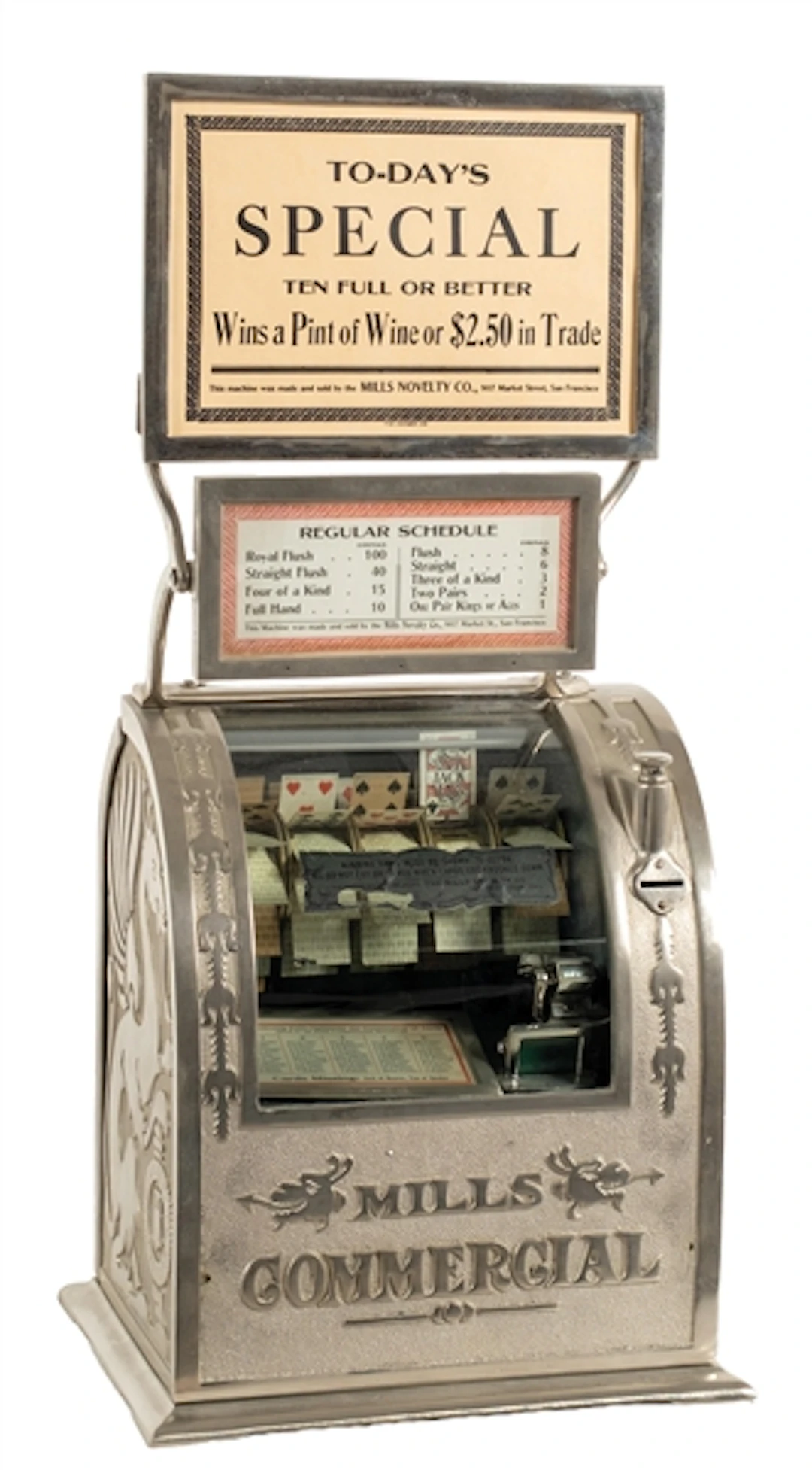 1¢ MILLS "COMMERICAL" FLIP CARD POKER TRADE STIMULATOR