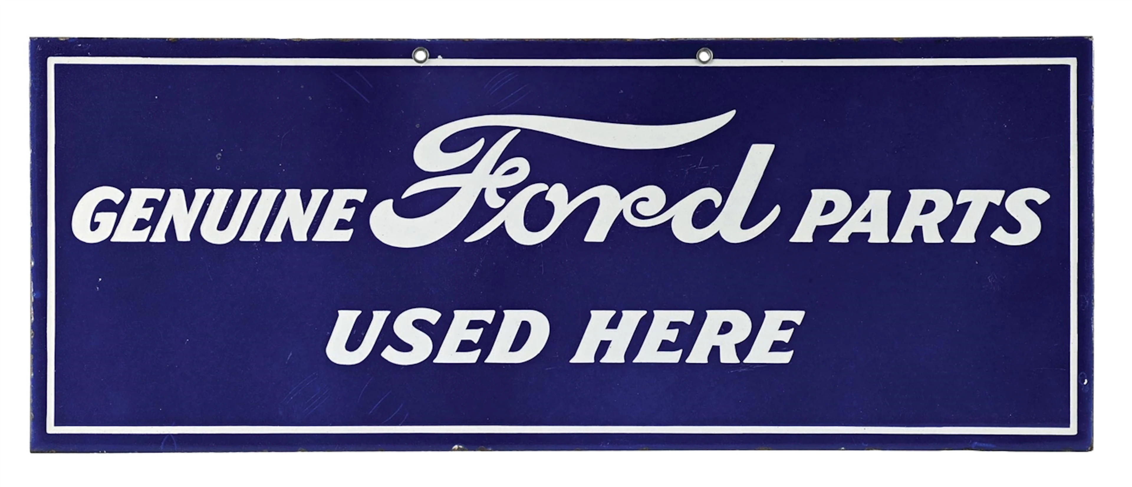 RARE GENUINE FORD PARTS USED HERE PORCELAIN SIGN