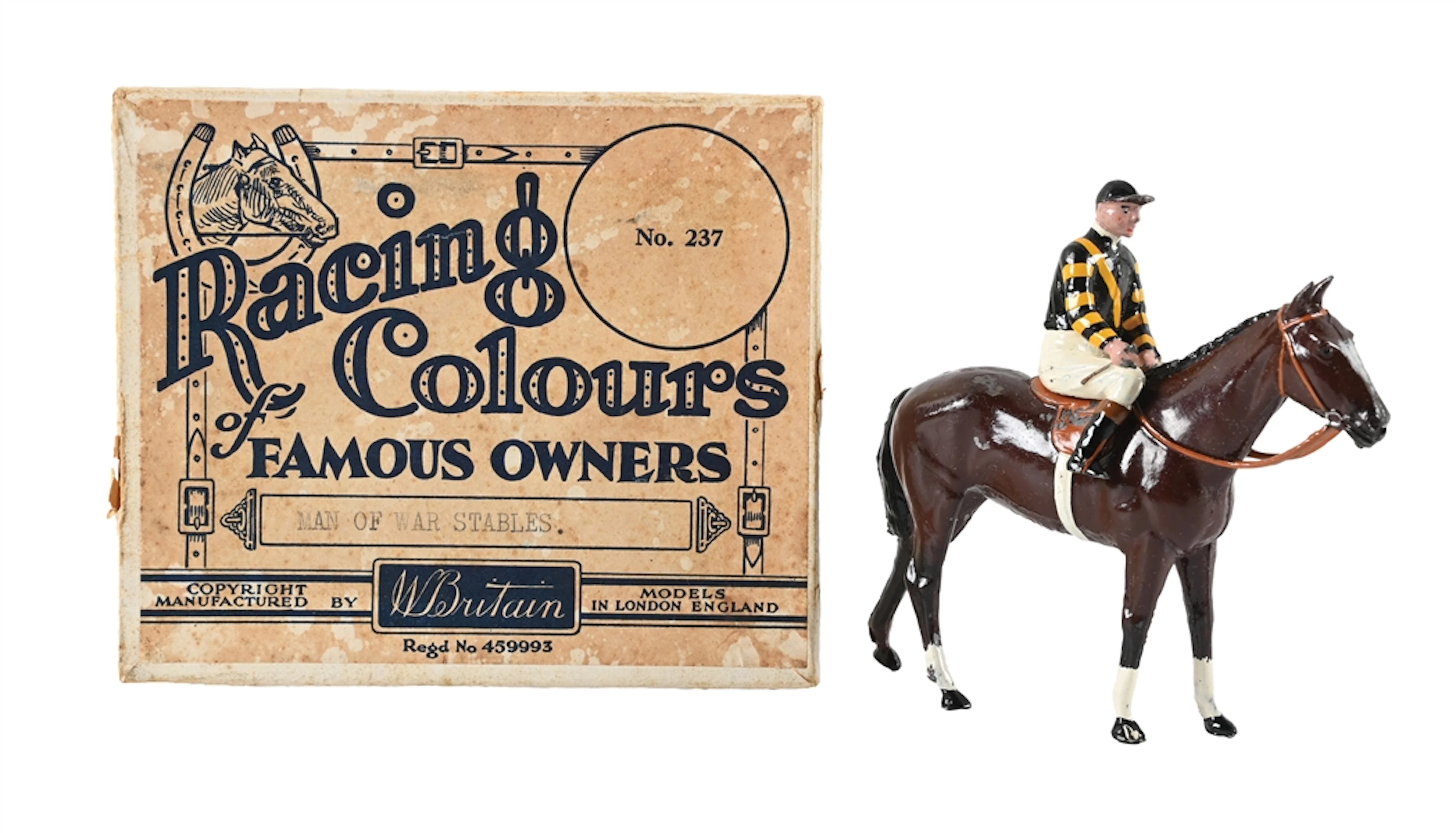 W. BRITAIN MAN OF WAR STABLES FIGURE IN BOX