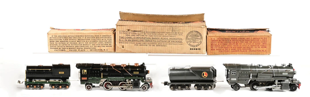 LOT OF 2: PRE-WAR LIONEL O-GA. NO. 260E & NO. 263E STEAM LOCOMOTIVES