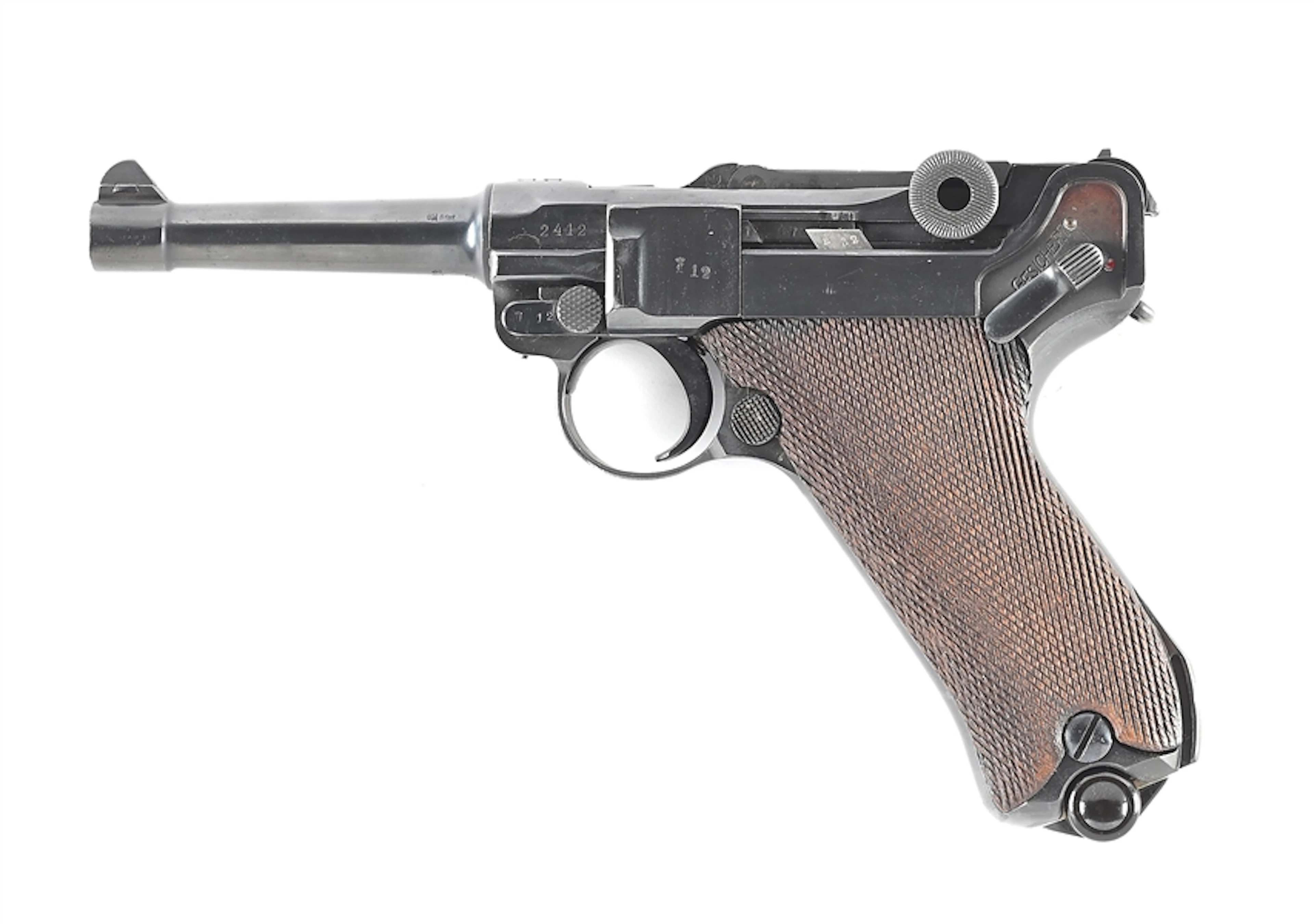 (C) UNIT MARKED DWM P.08 LUGER SEMI-AUTOMATIC PISTOL.