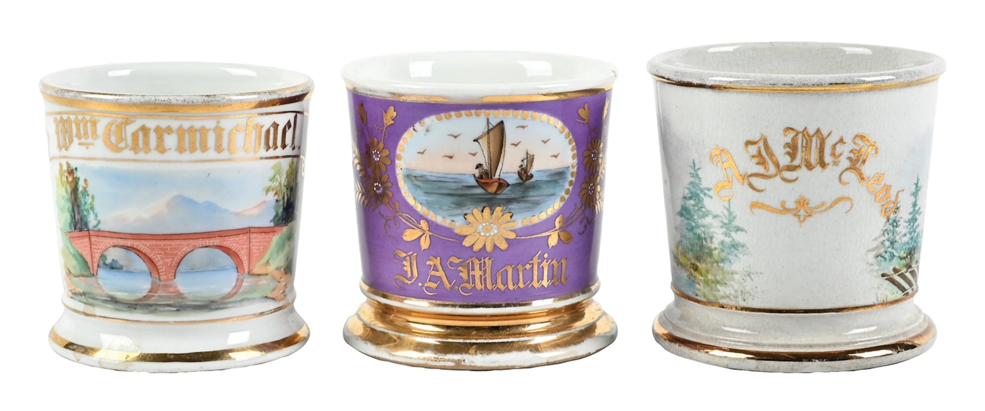 LOT OF 3: SCENIC SHAVING MUGS