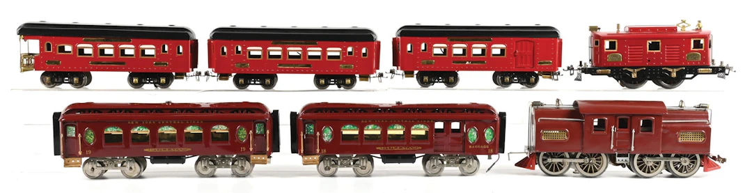 LOT OF 7: LIONEL STD-GA. 42 PASSENGER SET & IVES 3235 PASS. SET