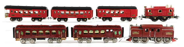 LOT OF 7: LIONEL STD-GA. 42 PASSENGER SET & IVES 3235 PASS. SET