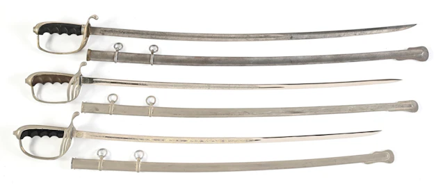 LOT OF 3: US ARMY M1902 OFFICER SWORDS.