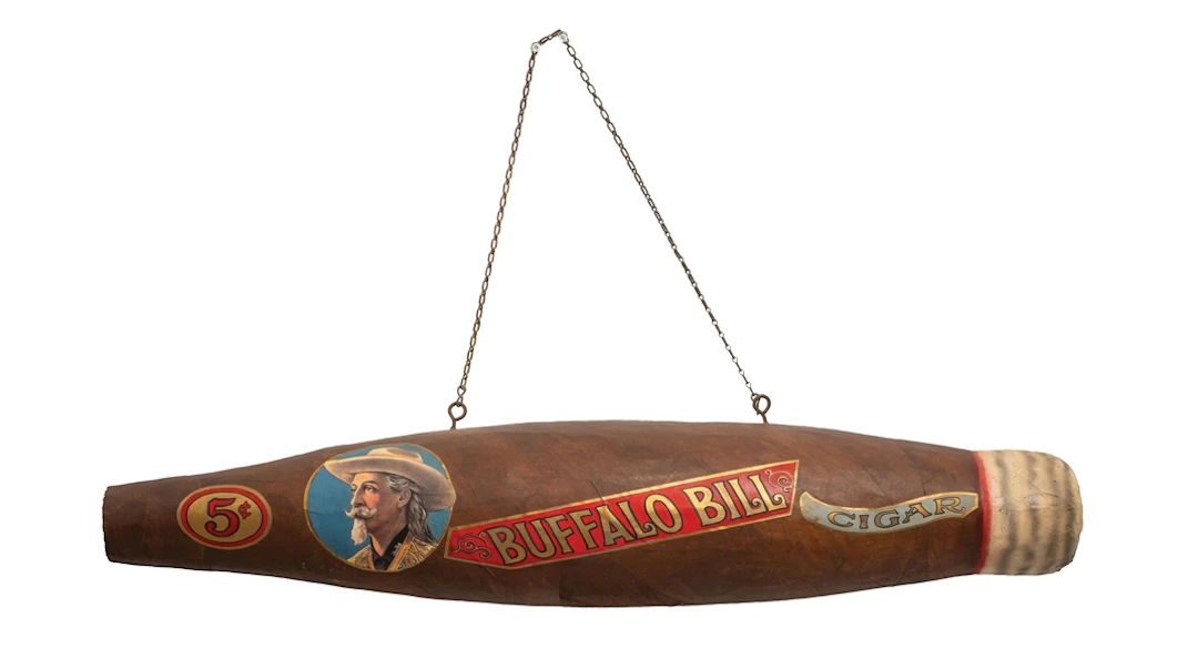 PAPER MACHE CIGAR DISPLAY FOR BUFFALO BILL CIGARS