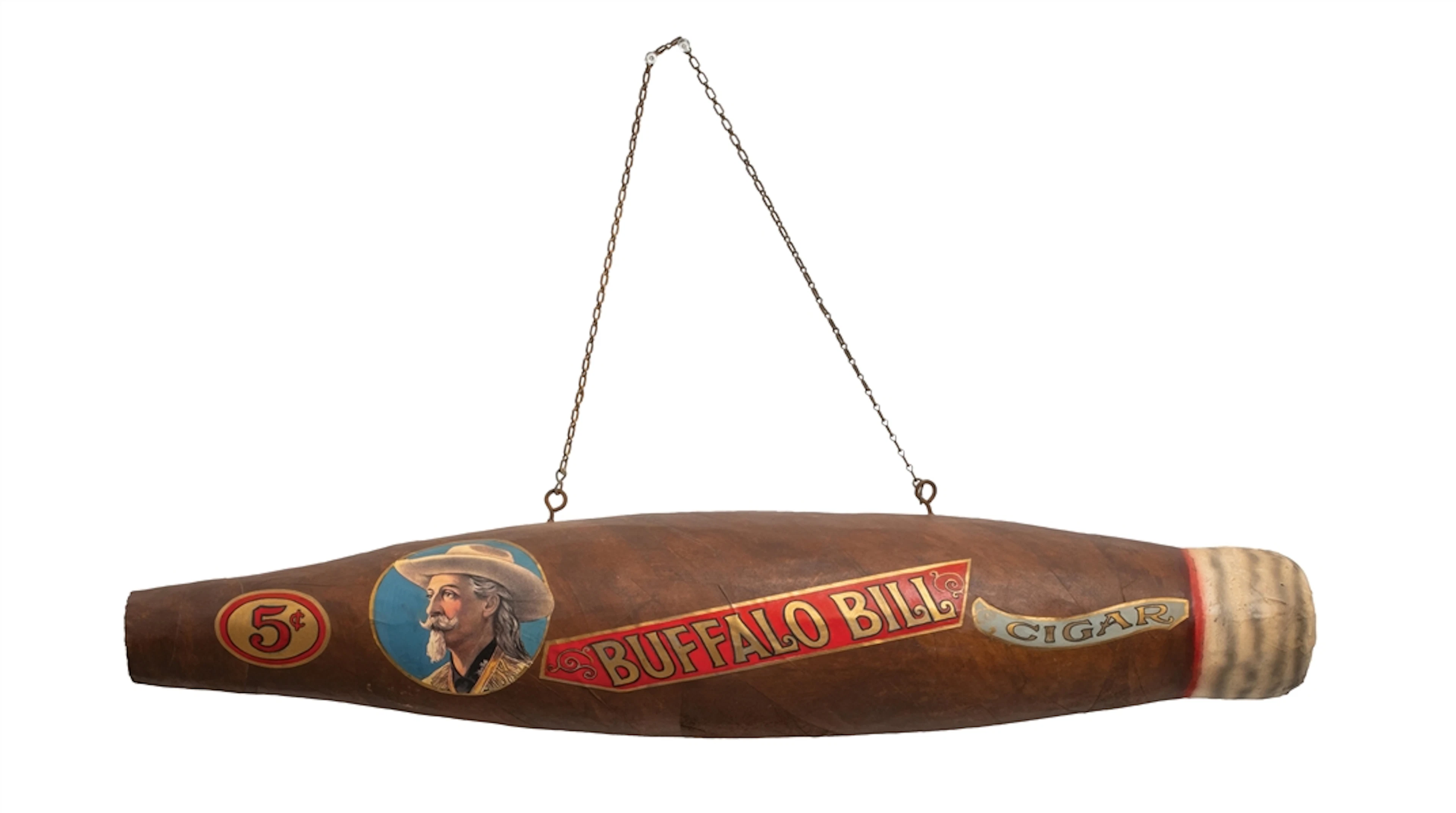 PAPER MACHE CIGAR DISPLAY FOR BUFFALO BILL CIGARS