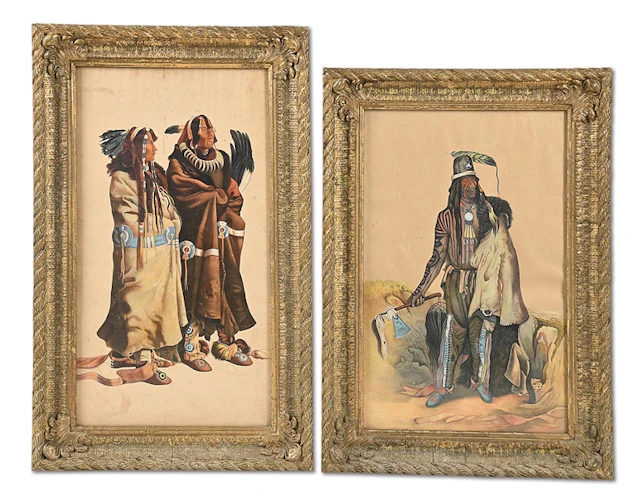LOT OF 2: STONE LITHOGRAPHS INSPIRED BY KARL BODMER