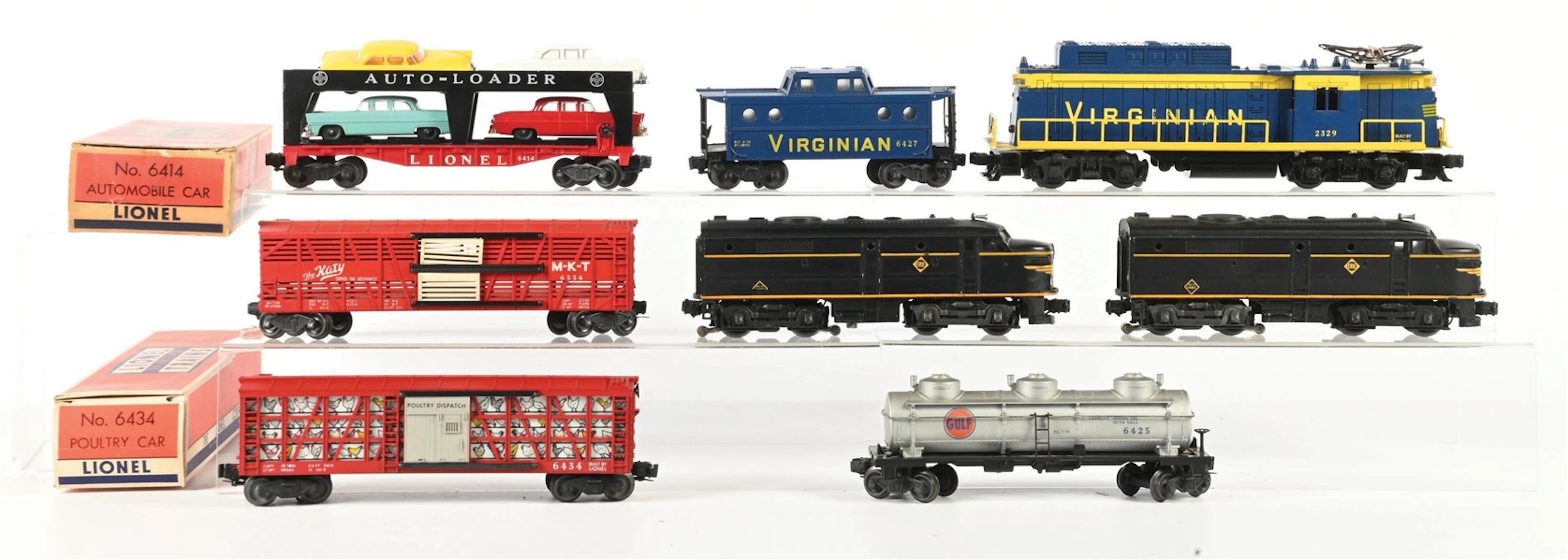 LOT OF 8: NO. 2329 VIRGINIAN AND NO. 2032 ERIE DIESEL LOCOMOTIVES