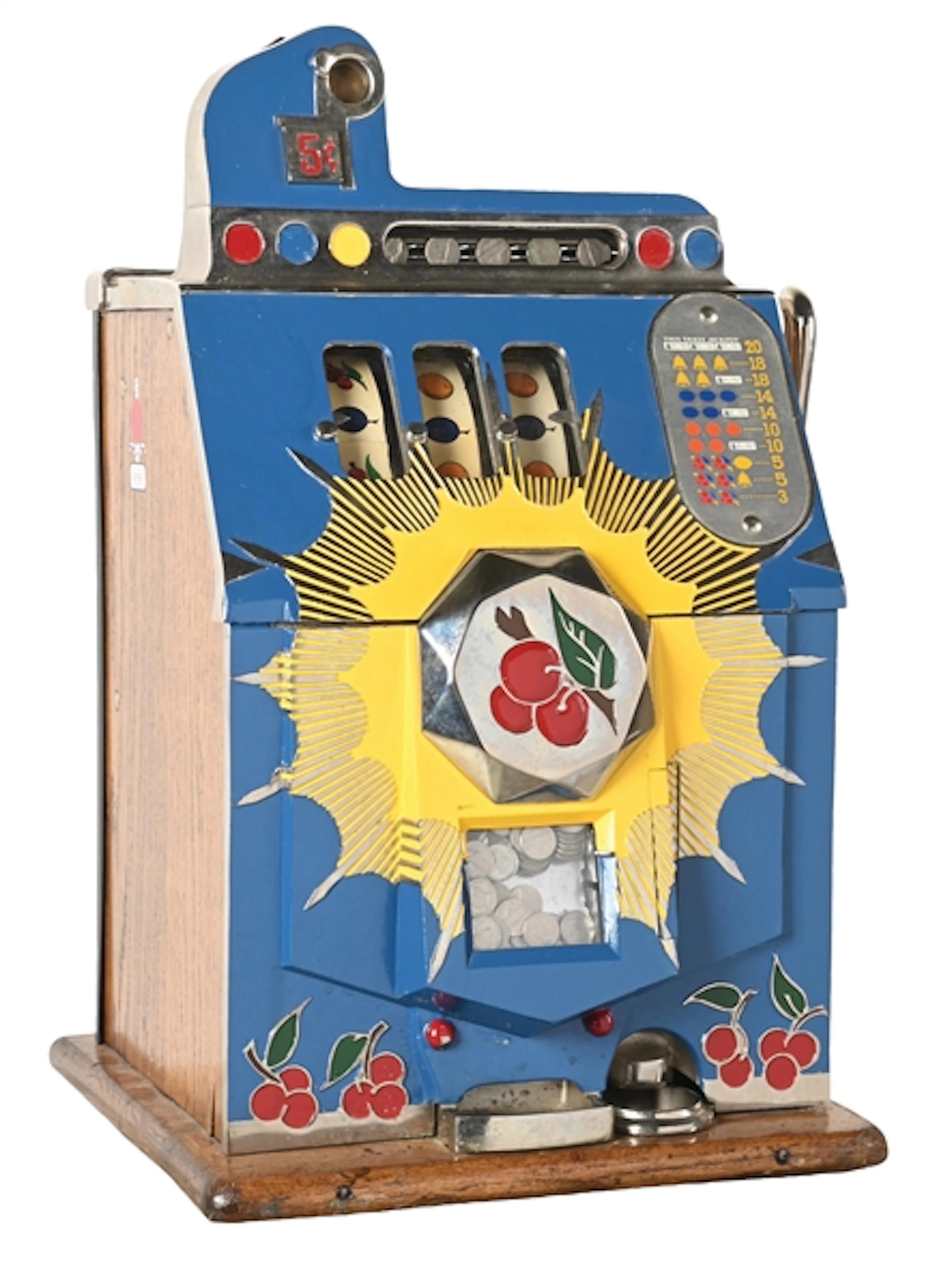 5¢ MILLS NOVELTY CO. BURSTING CHERRY SLOT MACHINE