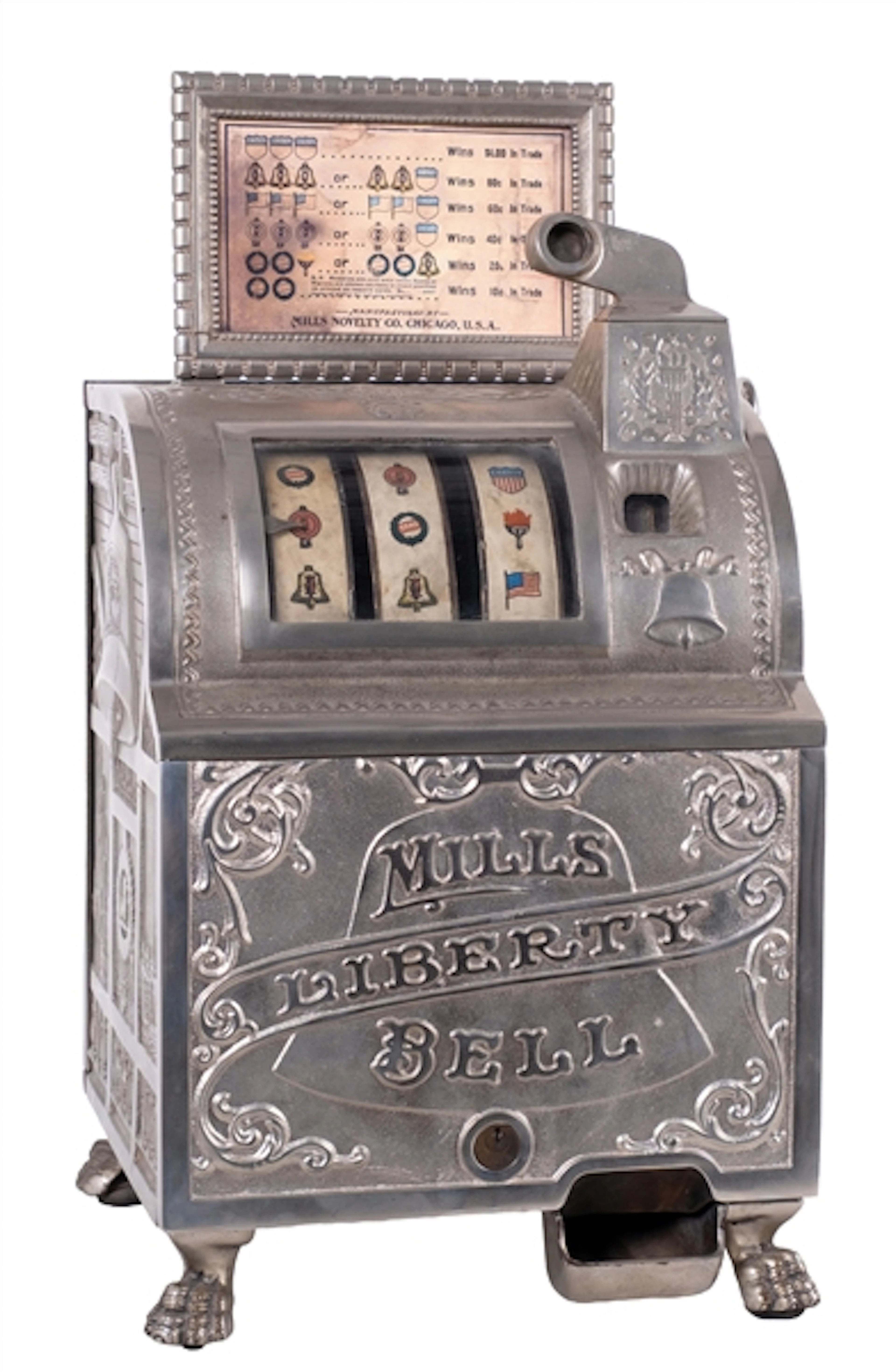5¢ MILLS CAST IRON "LIBERTY BELL" SLOT MACHINE