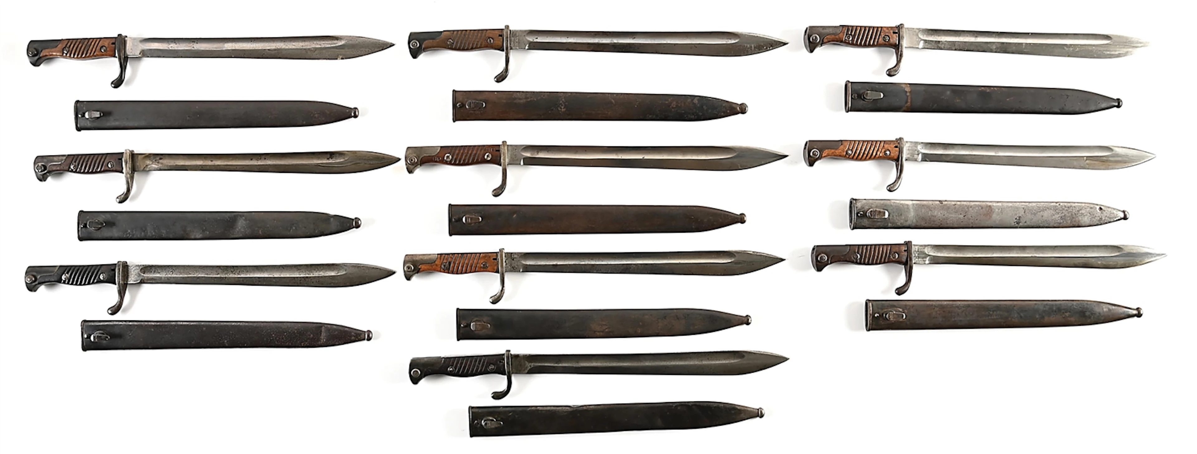 LOT OF 10: IMPERIAL GERMAN M98/05 BAYONETS.
