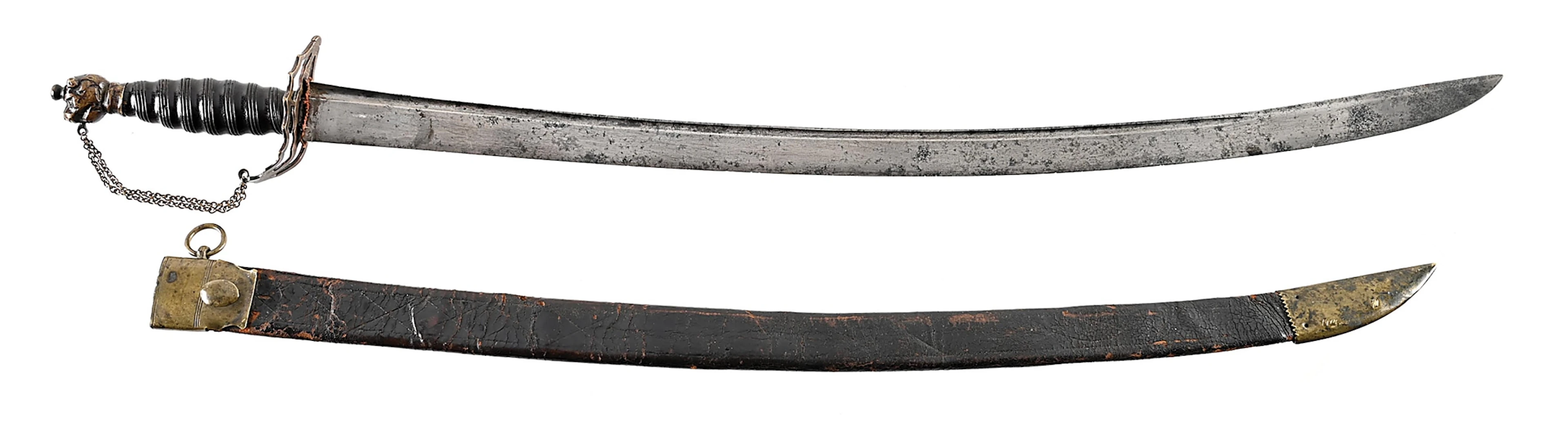 AMERICAN LION POMMEL OFFICER'S SWORD WITH ORIGINAL SCABBARD, EX. TOM