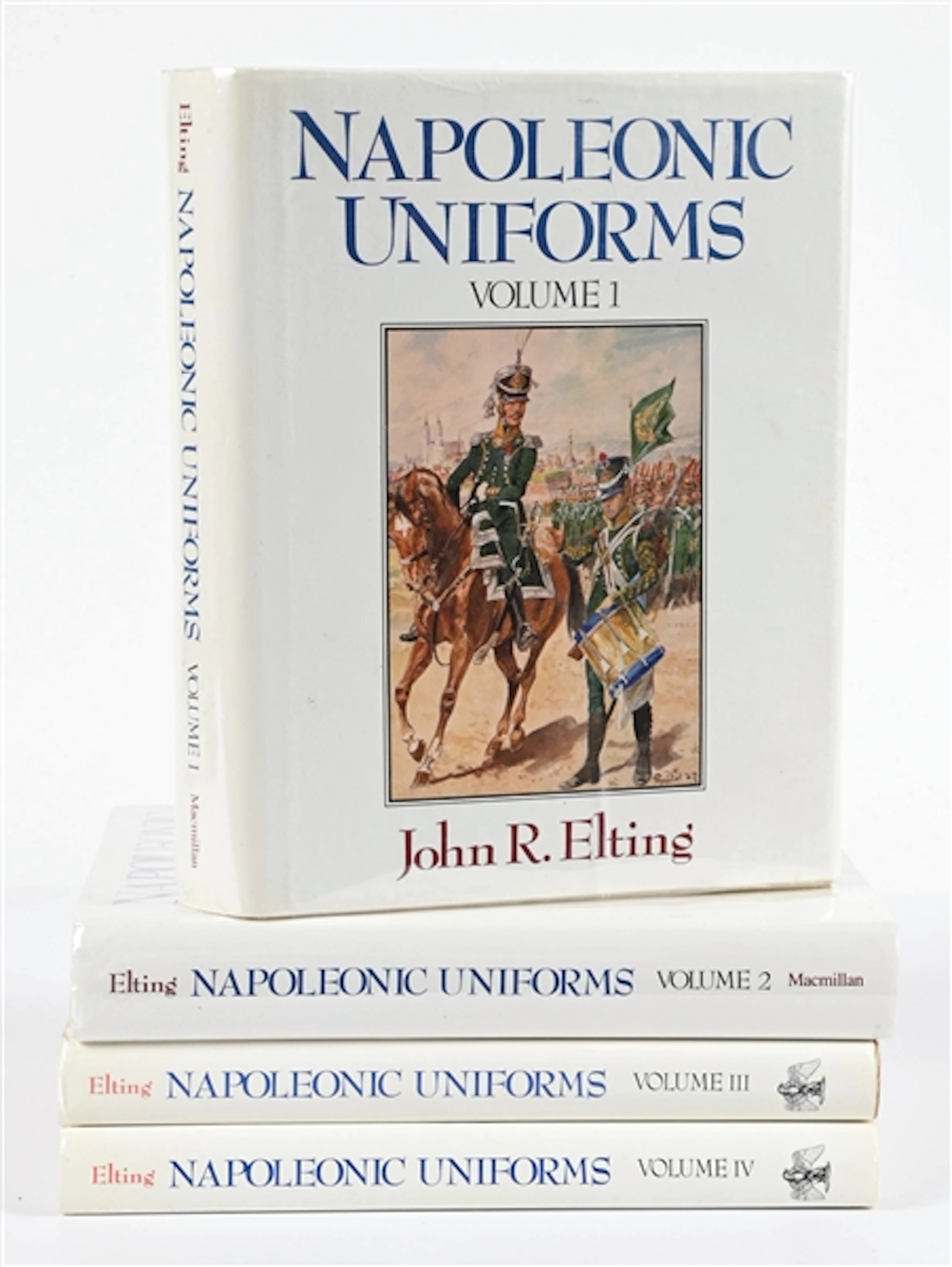 LOT OF 4: NAPOLEONIC UNIFORMS BY JOHN ELTING HARDCOVER BOOKS VOLUME I-IV