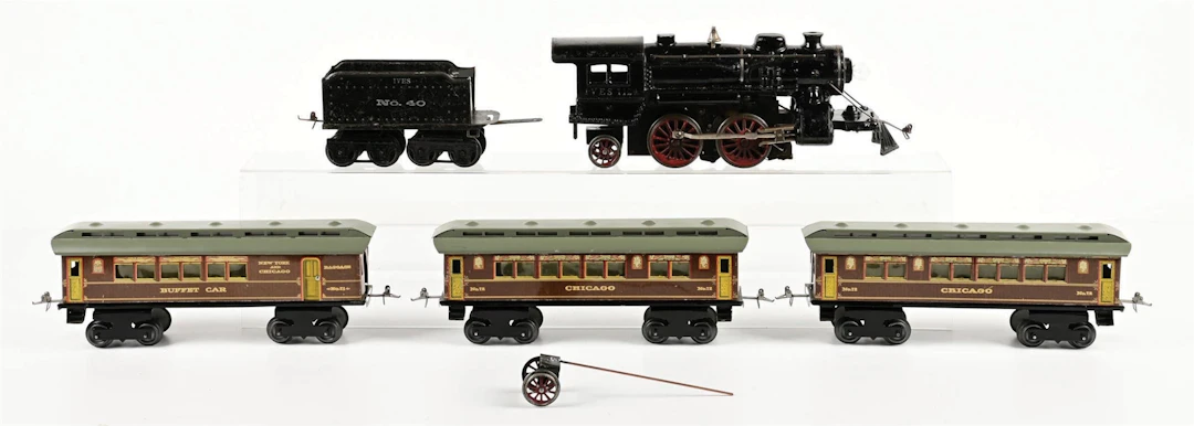 LOT OF 5: IVES #1129 GAUGE 1 STEAM LOCOMOTIVE PASSENGER SET