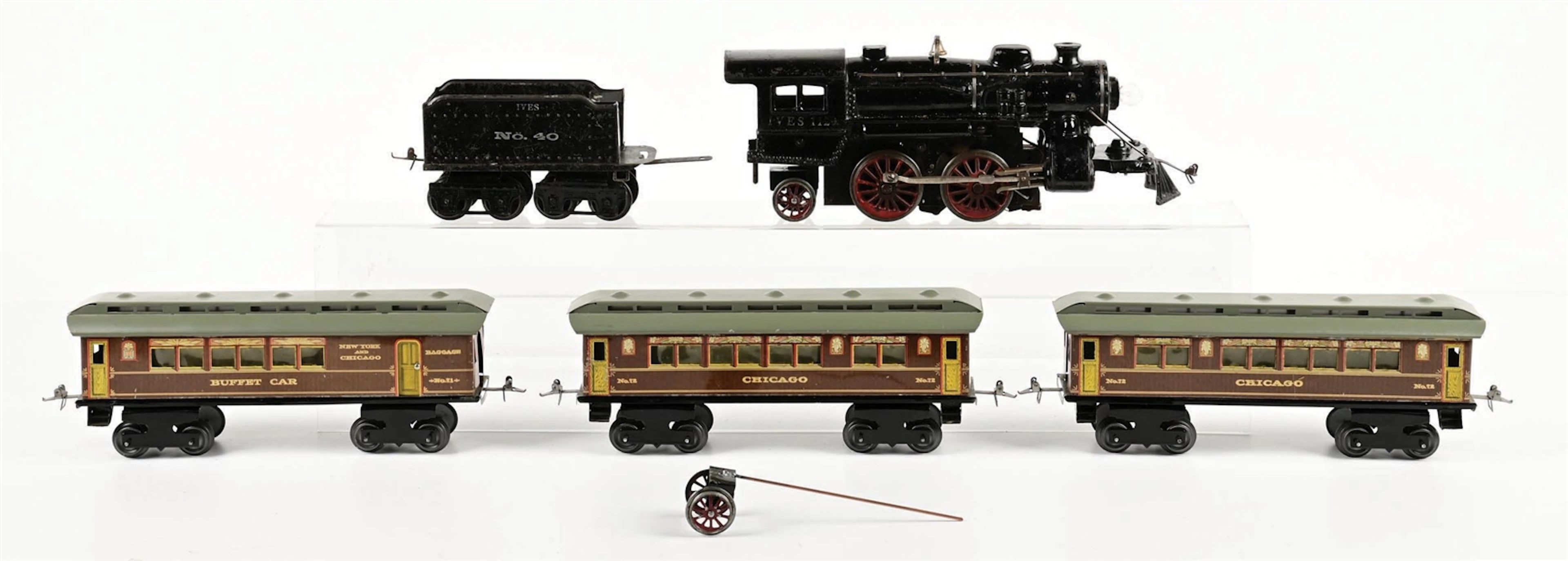 LOT OF 5: IVES #1129 GAUGE 1 STEAM LOCOMOTIVE PASSENGER SET