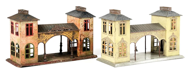 LOT OF 2: GERMAN BING TIN TRAIN STATIONS