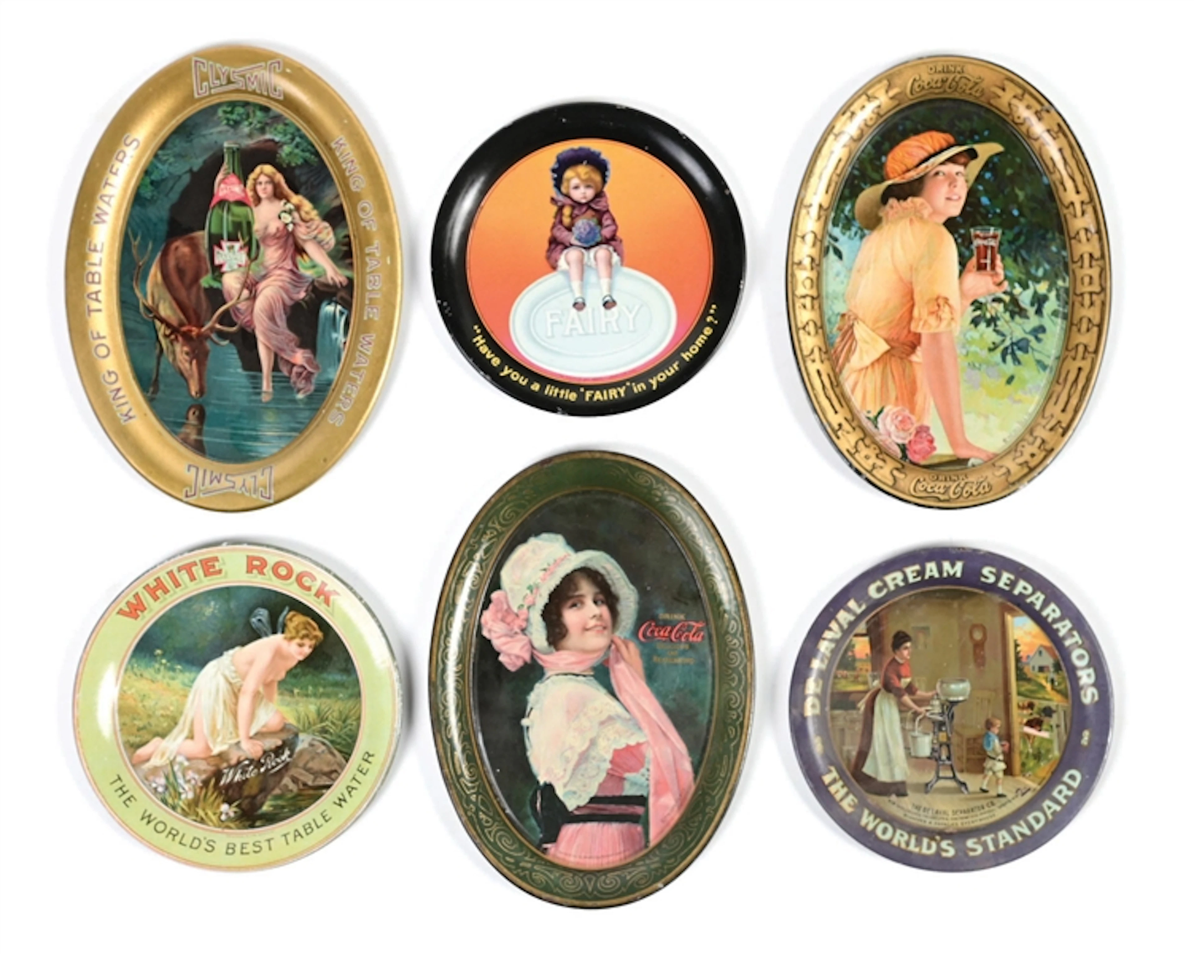 COLLECTION OF 6: ADVERTISING TIP TRAYS