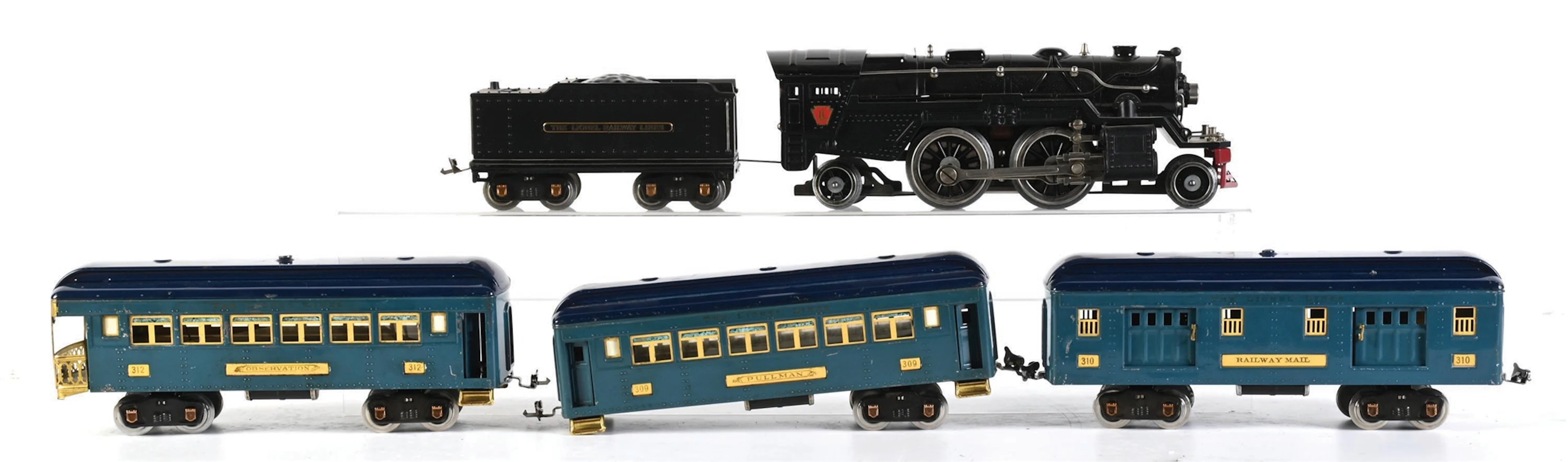 LIONEL PREWAR STANDARD GAUGE NO. 1835E STEAM LOCOMOTIVE PASSENGER SET
