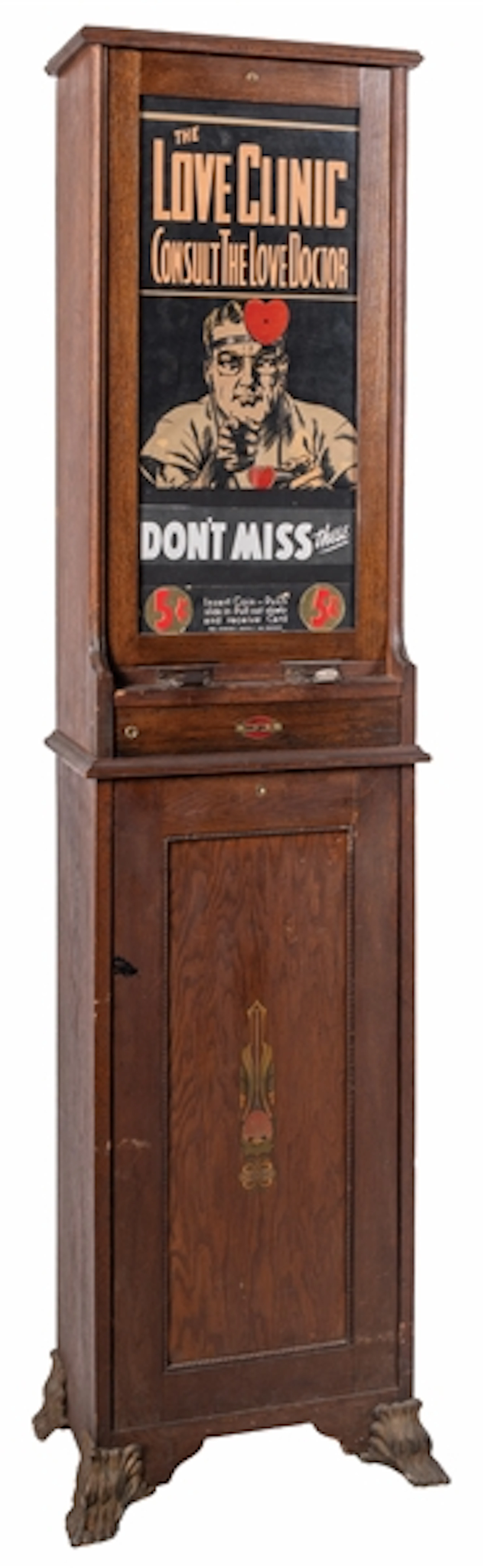 5¢ EXHIBIT SUPPLY "LOVE CLINIC" CARD VENDING ARCADE MACHINE