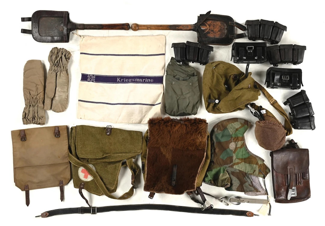 LOT OF MISCELLANEOUS GERMAN WWII FIELD GEAR.