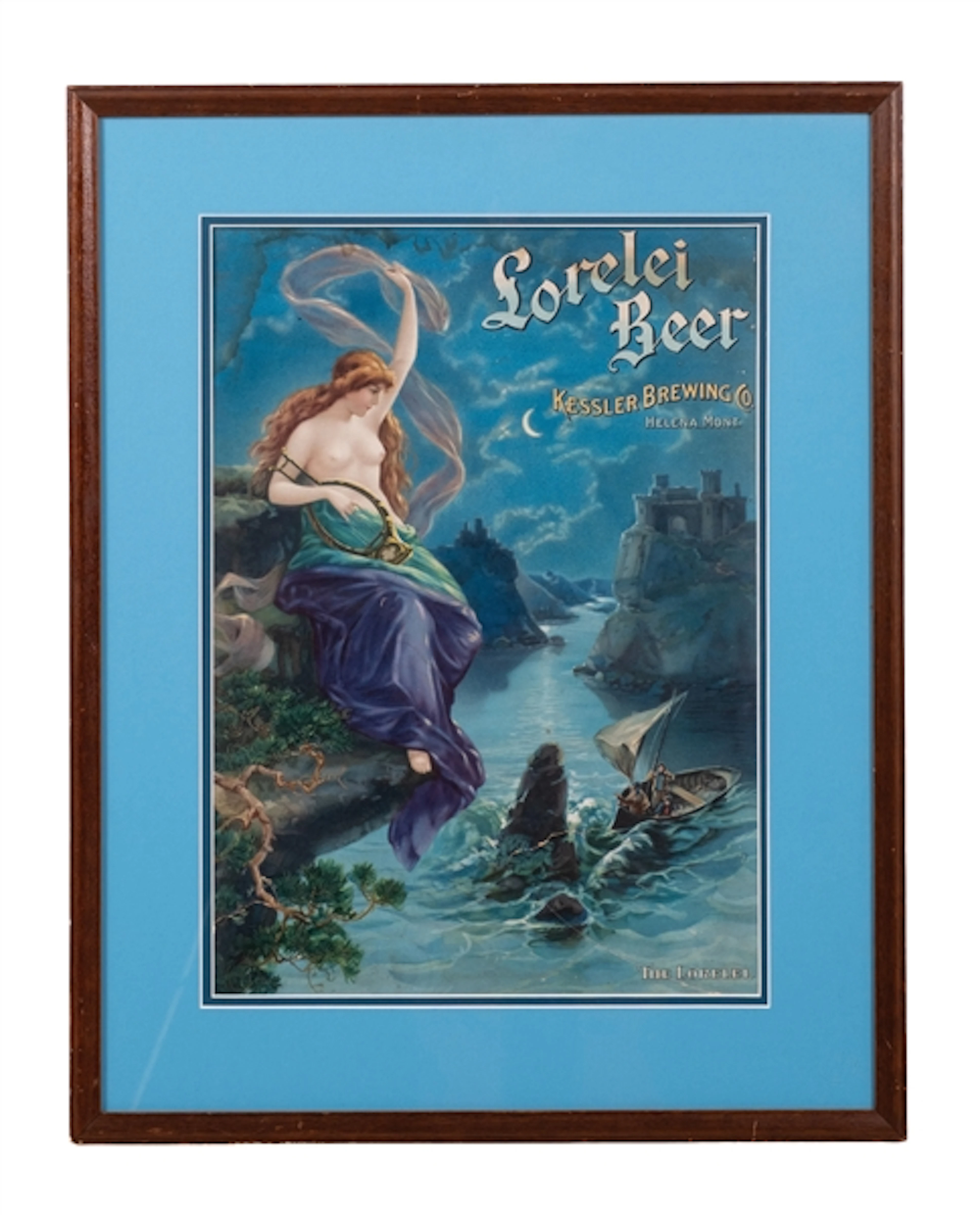 CARDBOARD ADVERTISEMENT FOR LORELEI BEER