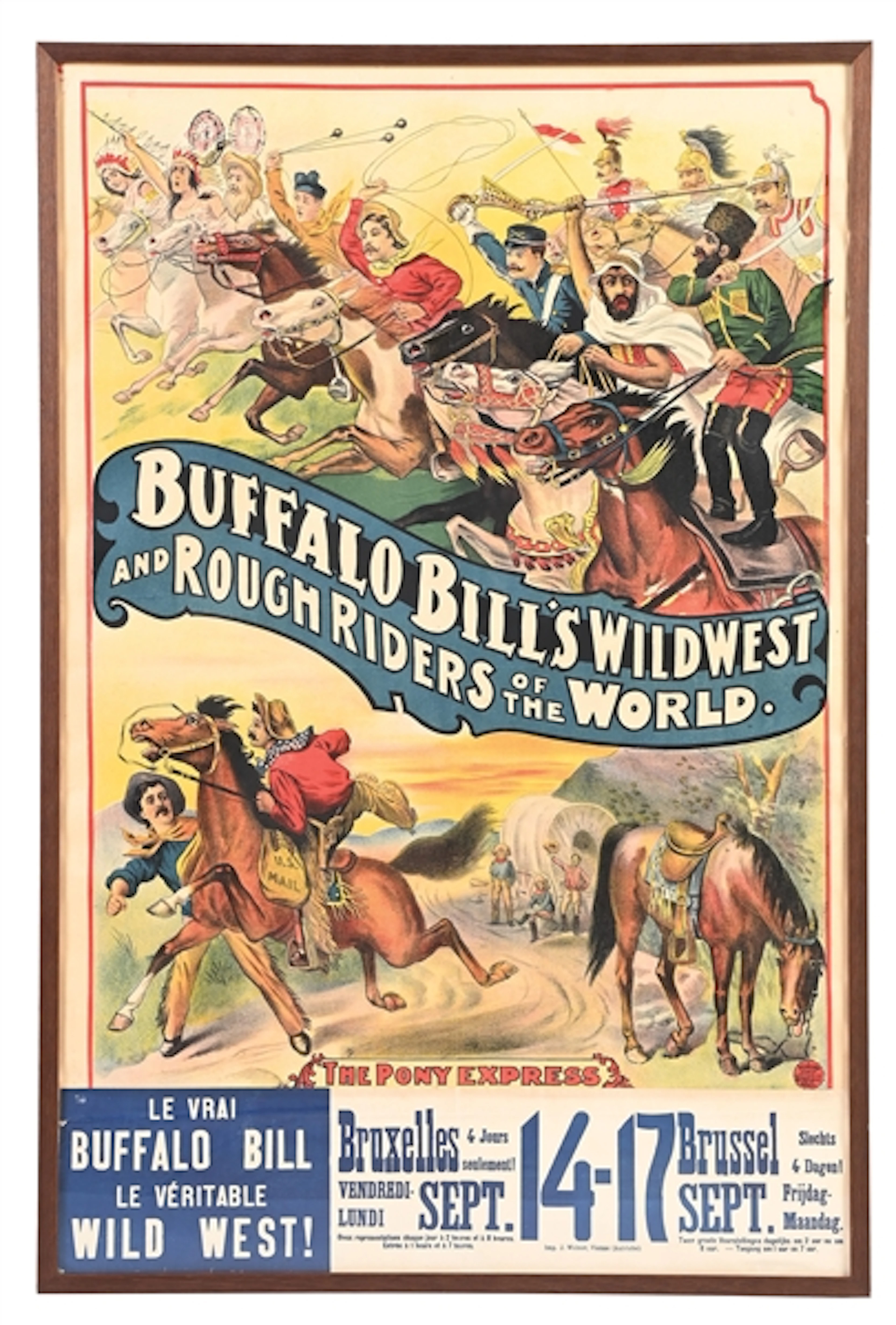 BUFFALO BILL'S WILD WEST AND ROUGH RIDERS OF THE WORLD FRAMED POSTER