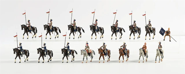 TROPHY MINIATURES INDIAN ARMY LANCERS W/ ENGLISH OFFICERS