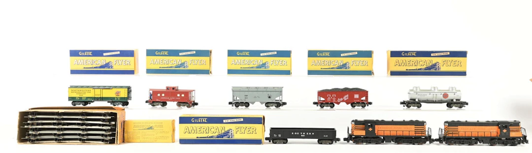 AMERICAN FLYER S. GAUGE NO. 5655-RH DIESEL FREIGHT SET WITH ORIGINAL BOX