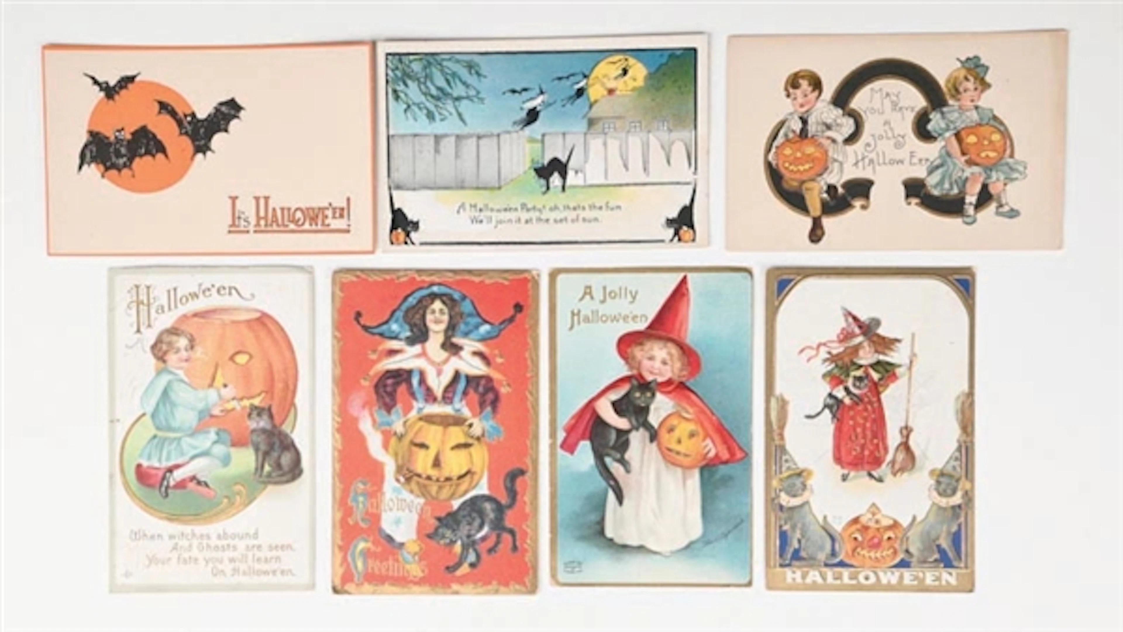 LOT OF 7: HALLOWEEN POSTCARDS