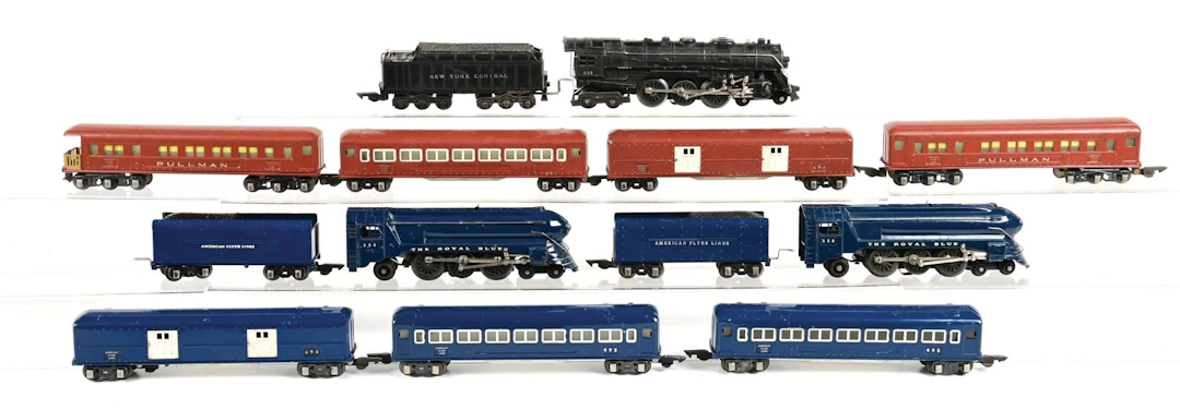 LOT OF 3: PRE-WAR AMERICAN FLYER O-GA. NO. 531 STEAM LOCOMOTIVE 4-CAR