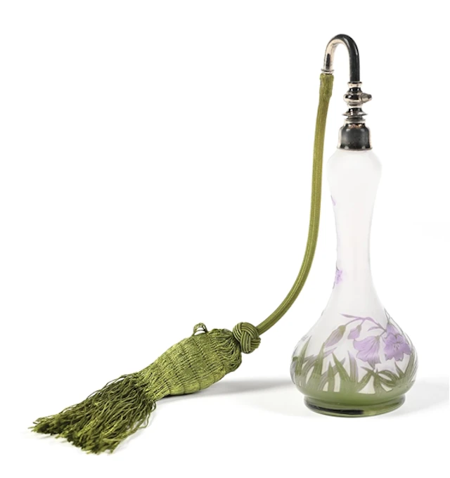 CAMEO GLASS FLORAL PERFUME WITH ATOMIZER
