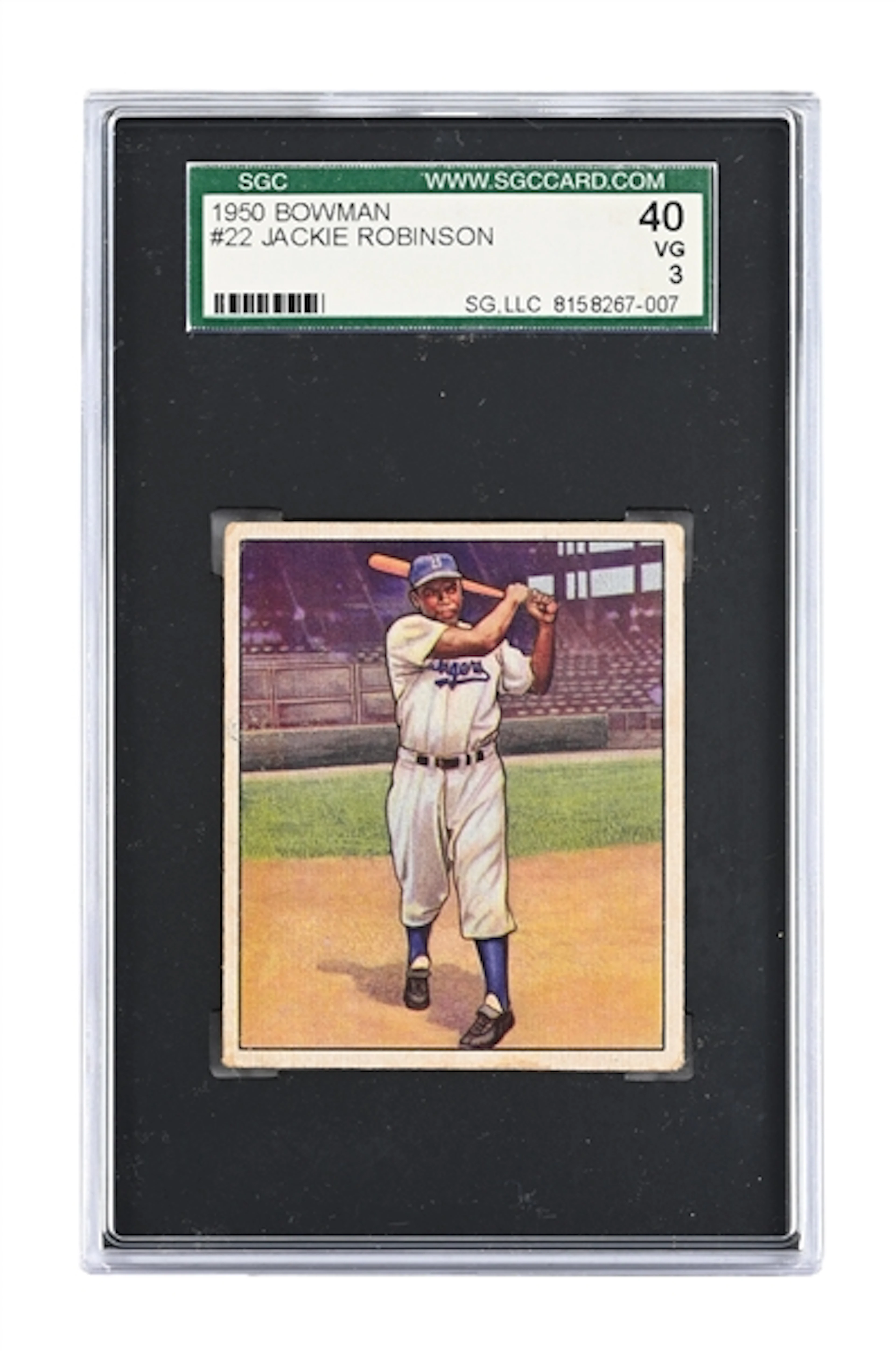 1950 BOWMAN #22 GRADED JACKIE ROBINSON SGC 40 VG 3