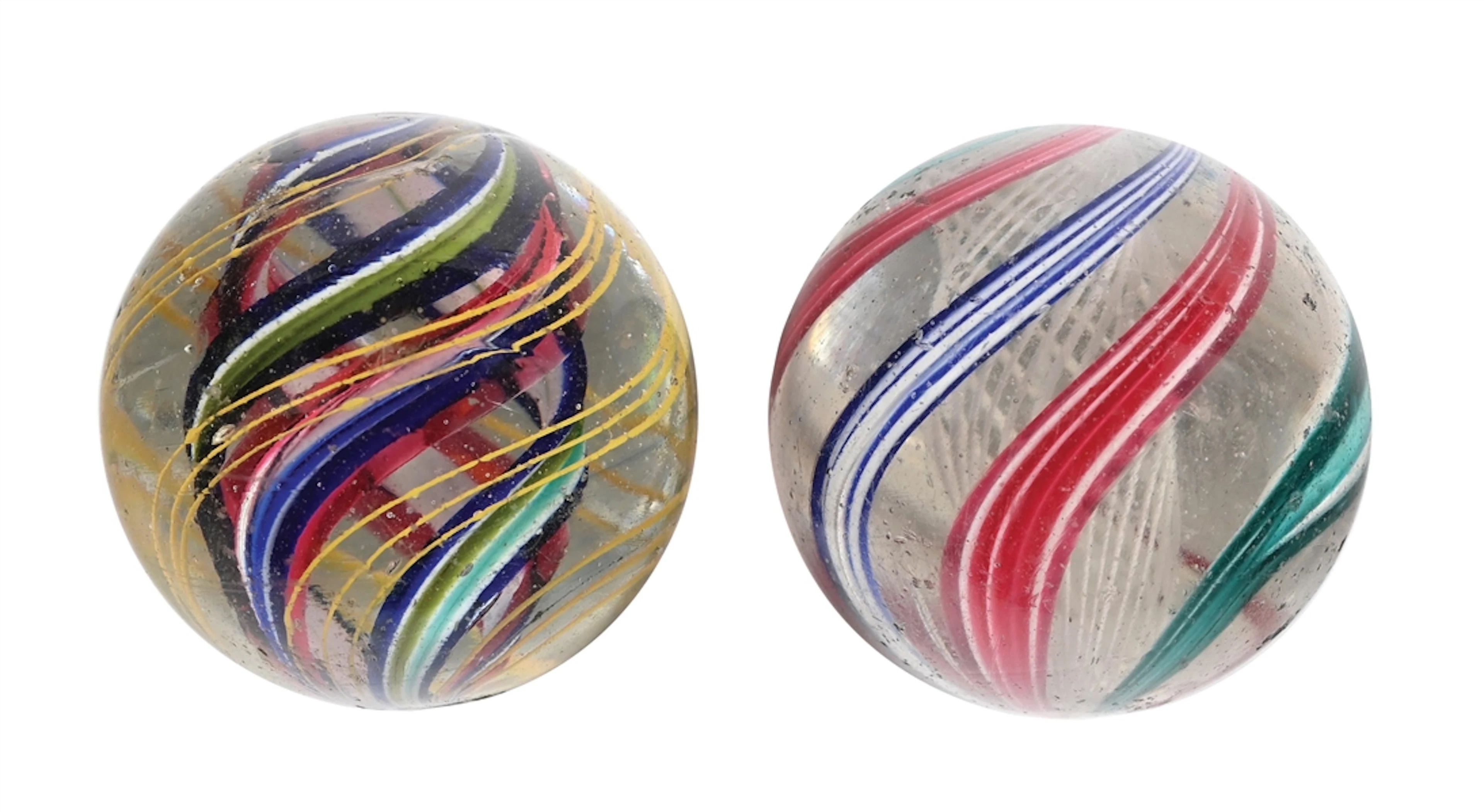 LOT OF 2: LARGE SWIRL MARBLES