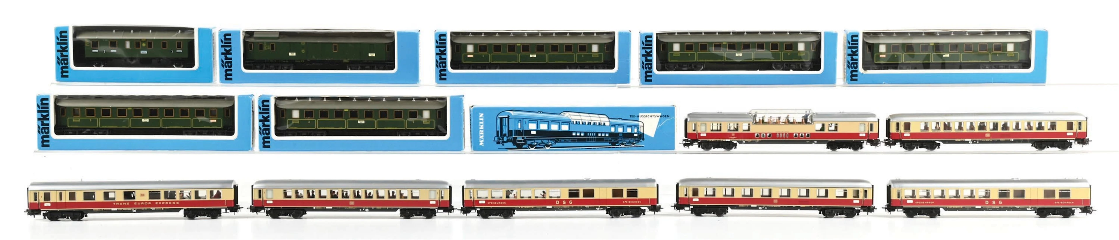 LOT OF 14: MARKLIN HO-GA. ASSORTED PASSENGER CARS