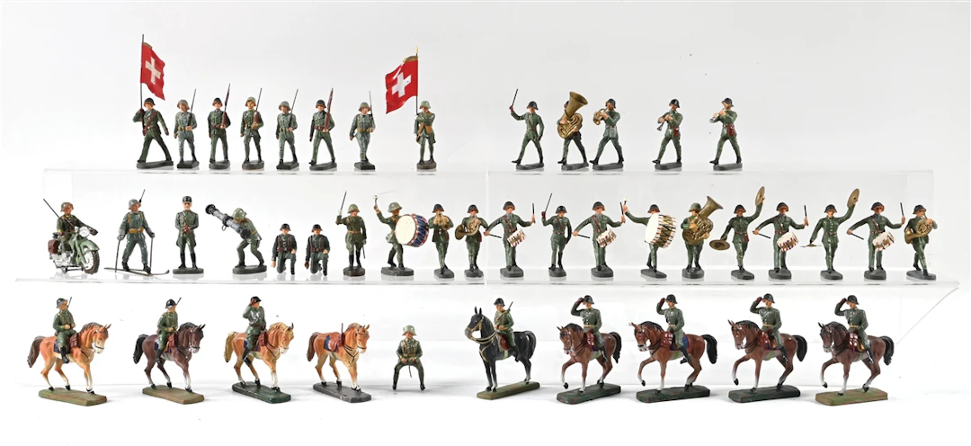 ELASTOLIN DANISH ARMY ASSORTMENT, 51 PIECES