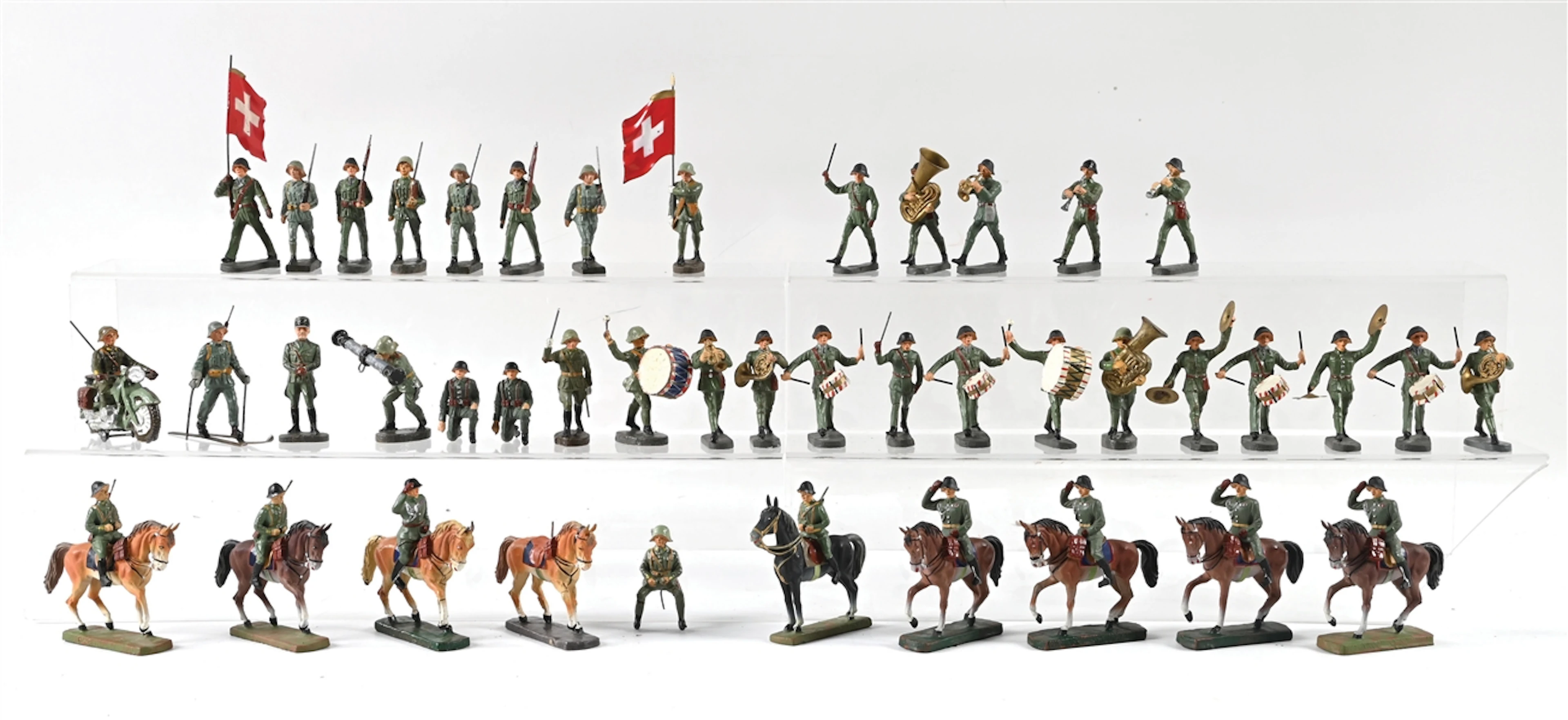 ELASTOLIN DANISH ARMY ASSORTMENT, 51 PIECES