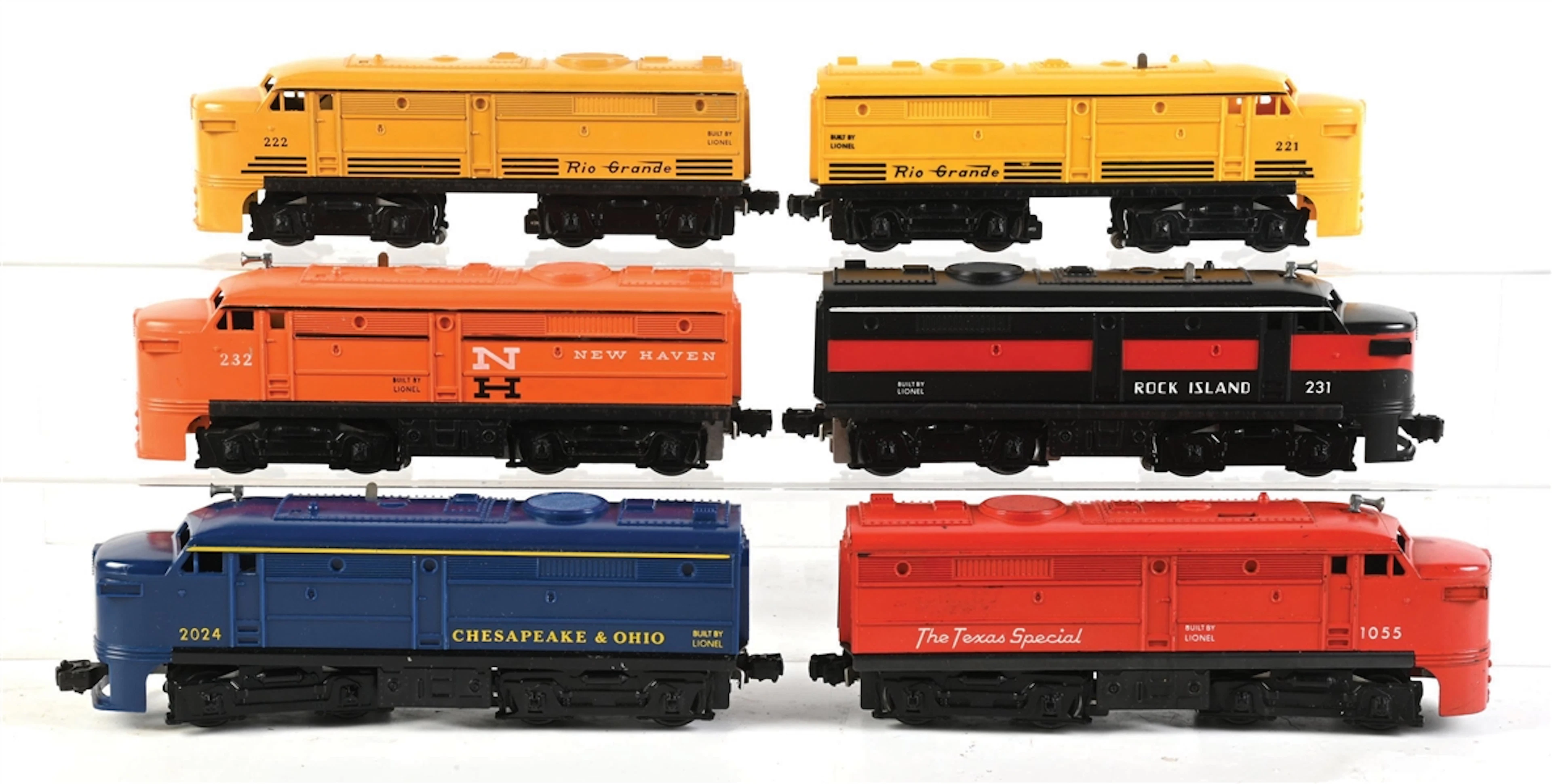 LOT OF 6: POST-WAR LIONEL O-GA. ALCO DIESEL LOCOMOTIVES