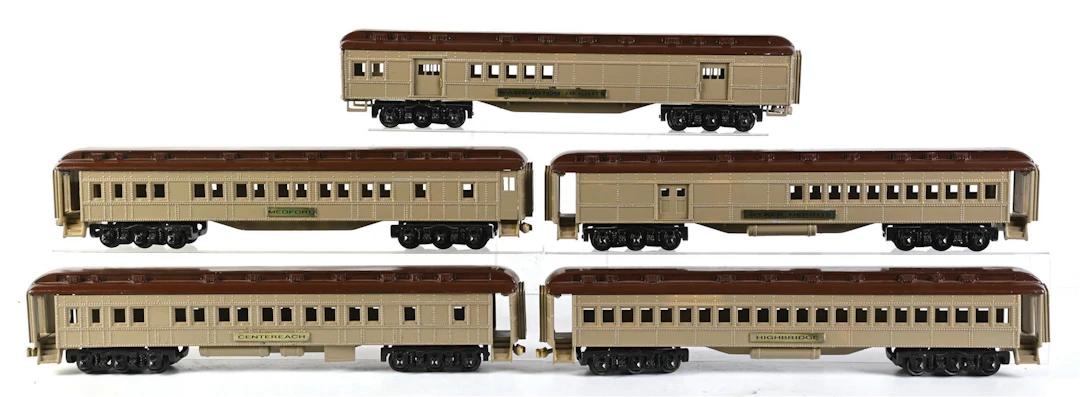 LOT OF 5: RANDALL STD-GA. 28" PASSENGER CARS W/ 3 BOXES
