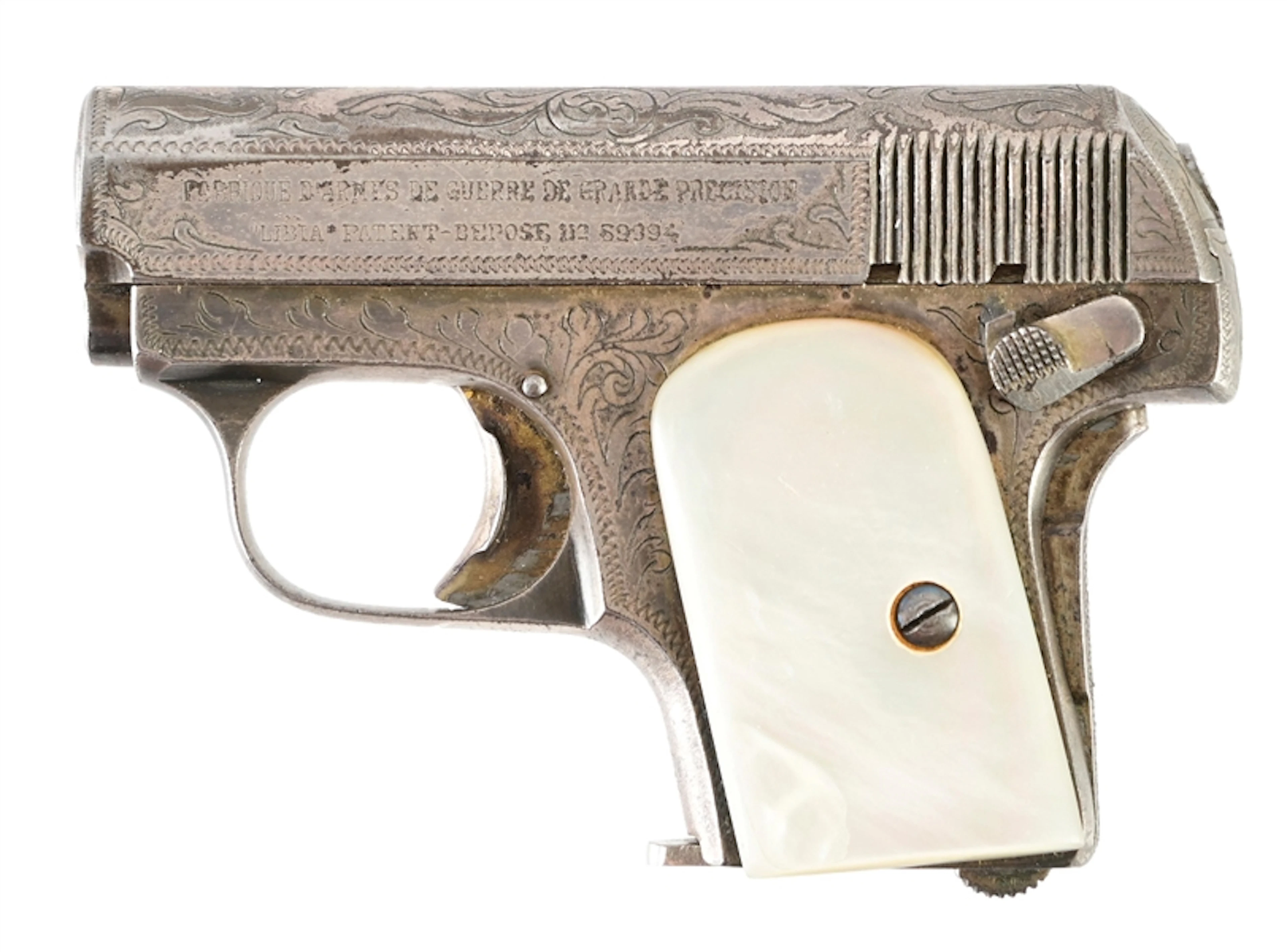 (C) ENGRAVED & SILVER PLATED FABRIQUE D'ARMS DE GUERRE DE GRANDE PRECISION