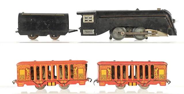 HOGE NO. 750 PREWAR O. GAUGE STEAM CIRCUS SET
