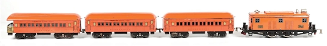 PRE-WAR AMERICAN FLYER STANDARD GA. NO. 4000 ELECTRIC LOCOMOTIVE 3-CAR