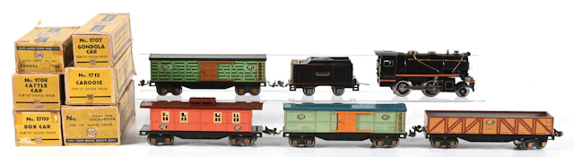 IVES PREWAR O. GAUGE NO. 1615X STEAM FREIGHT SET